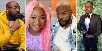 Nigerian music stars whose parents are rich. Photos: @davido, @cuppymusic, @falzthebahdguy, @