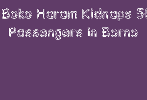 Boko Haram Kidnaps 50 Passengers In Borno