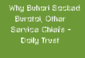 Why Buhari Sacked Buratai, Other Service Chiefs - Daily Trust