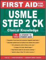 First Aid for the USMLE Step 2 CK Clinical Knowledge 7th Edition by Tao Le, Vikas Bhushan and Herman Singh Bagga.pdf
